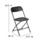 Emma and Oliver Set of 6 Stackable Folding Plastic Chairs - 650 LB Weight Capacity